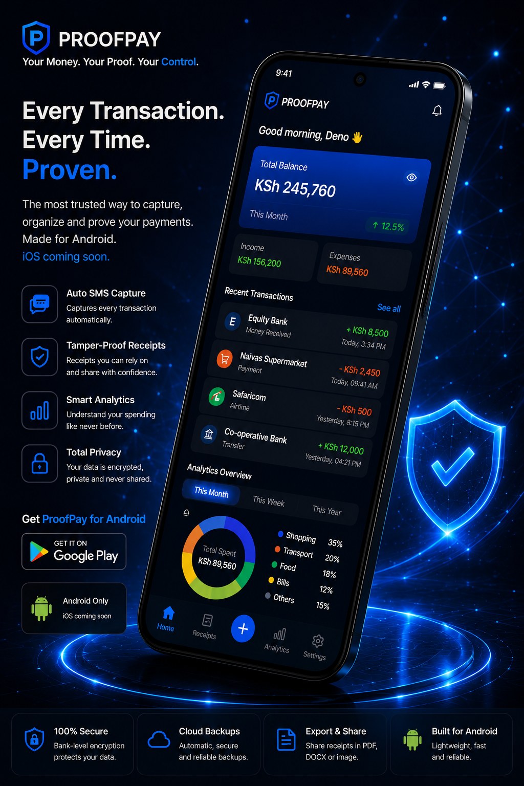 ProofPay app screens